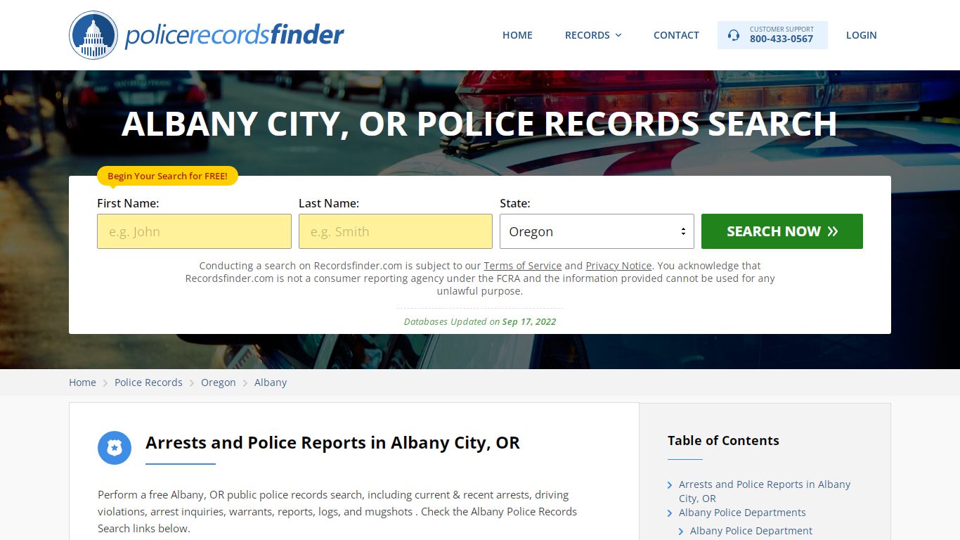 ALBANY CITY, OR POLICE RECORDS SEARCH - RecordsFinder